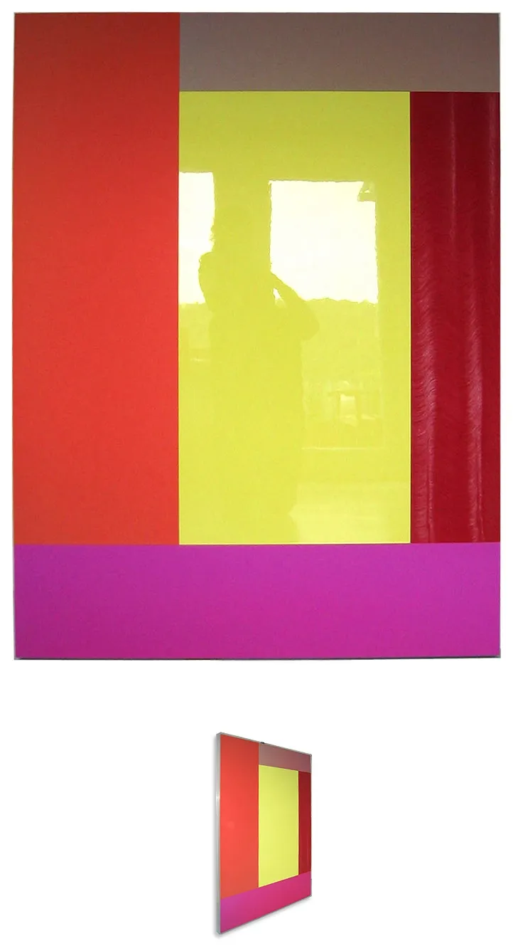 Christa Winter, Yellow Mirror, 2004, mit Schrägansicht