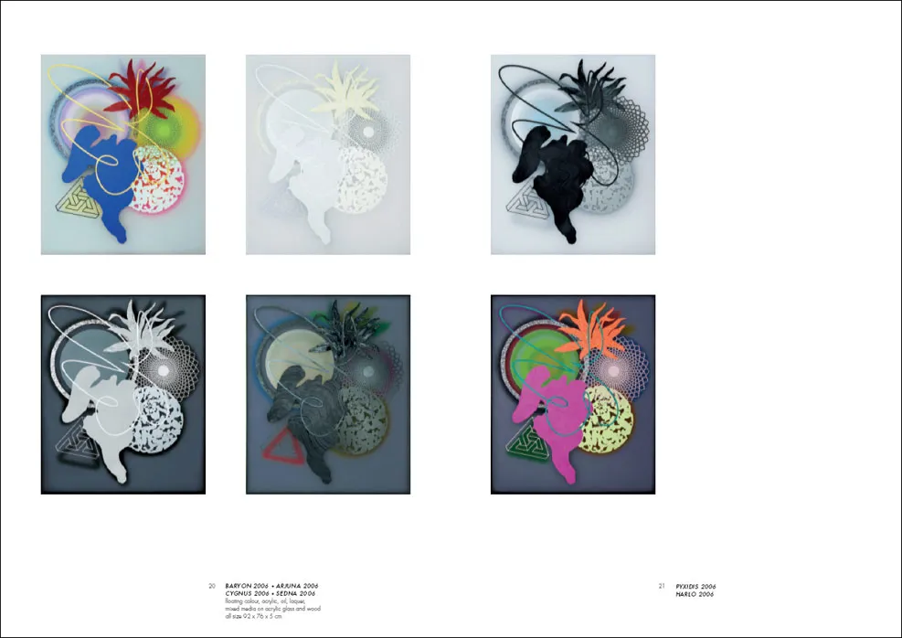 Doppelseite aus dem Katalog cosmic garden galaxy, 2008