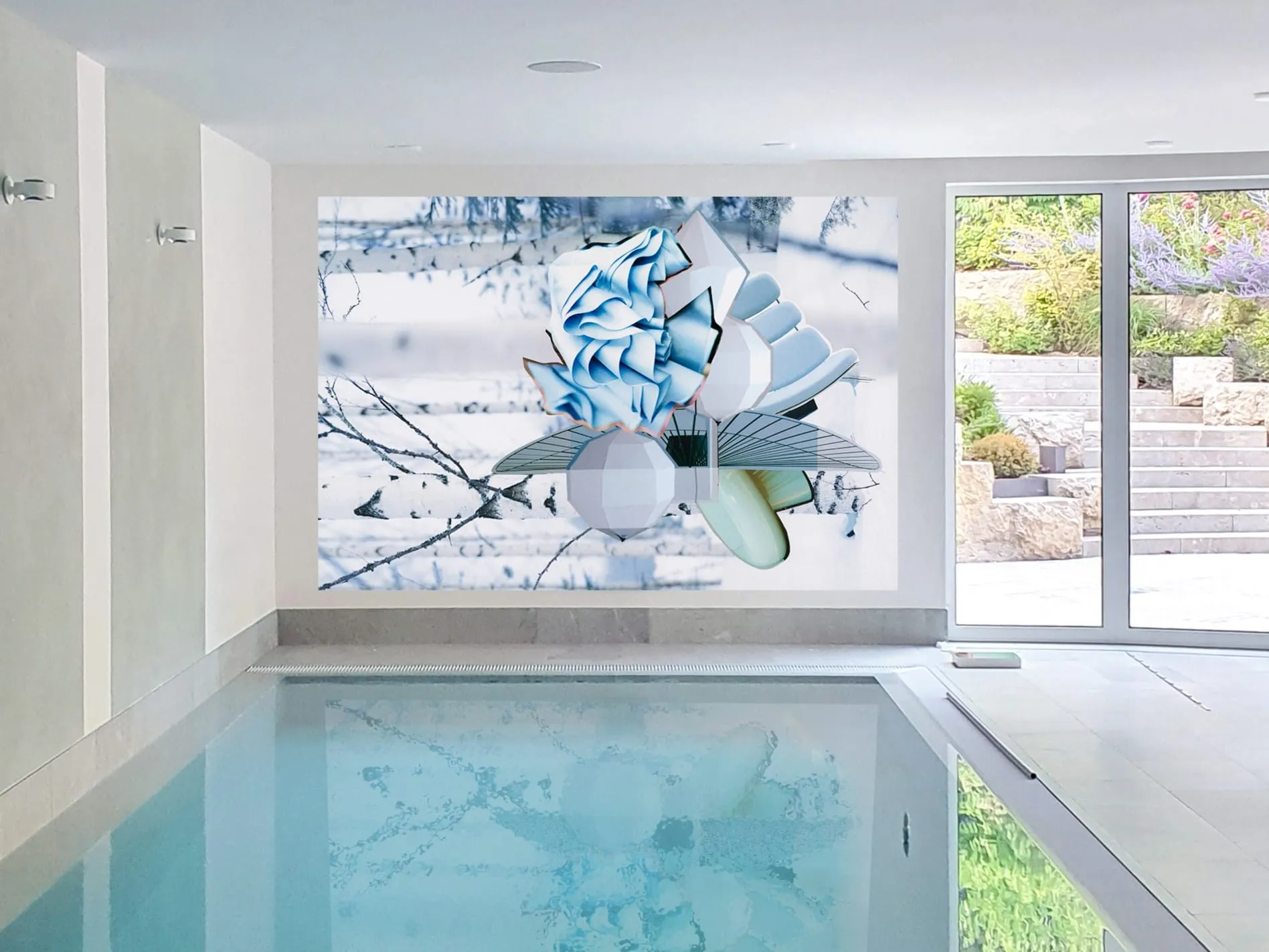 Christa Winter, Wandbild im Schwimmbad