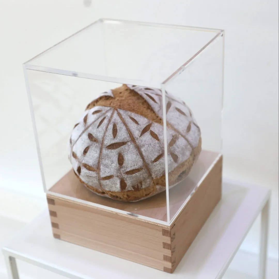 Christa Winter, BrotPoesie, Brotobjekt in Acrylglashaube