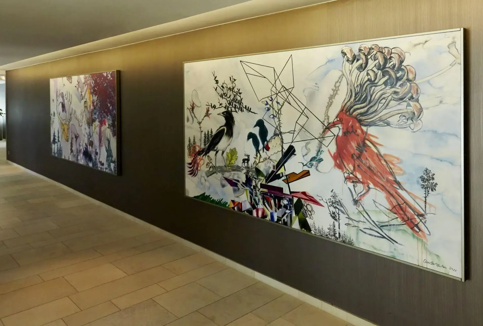 Christa Winter, Waldrausch-Großformate im Waldhotel Stuttgart